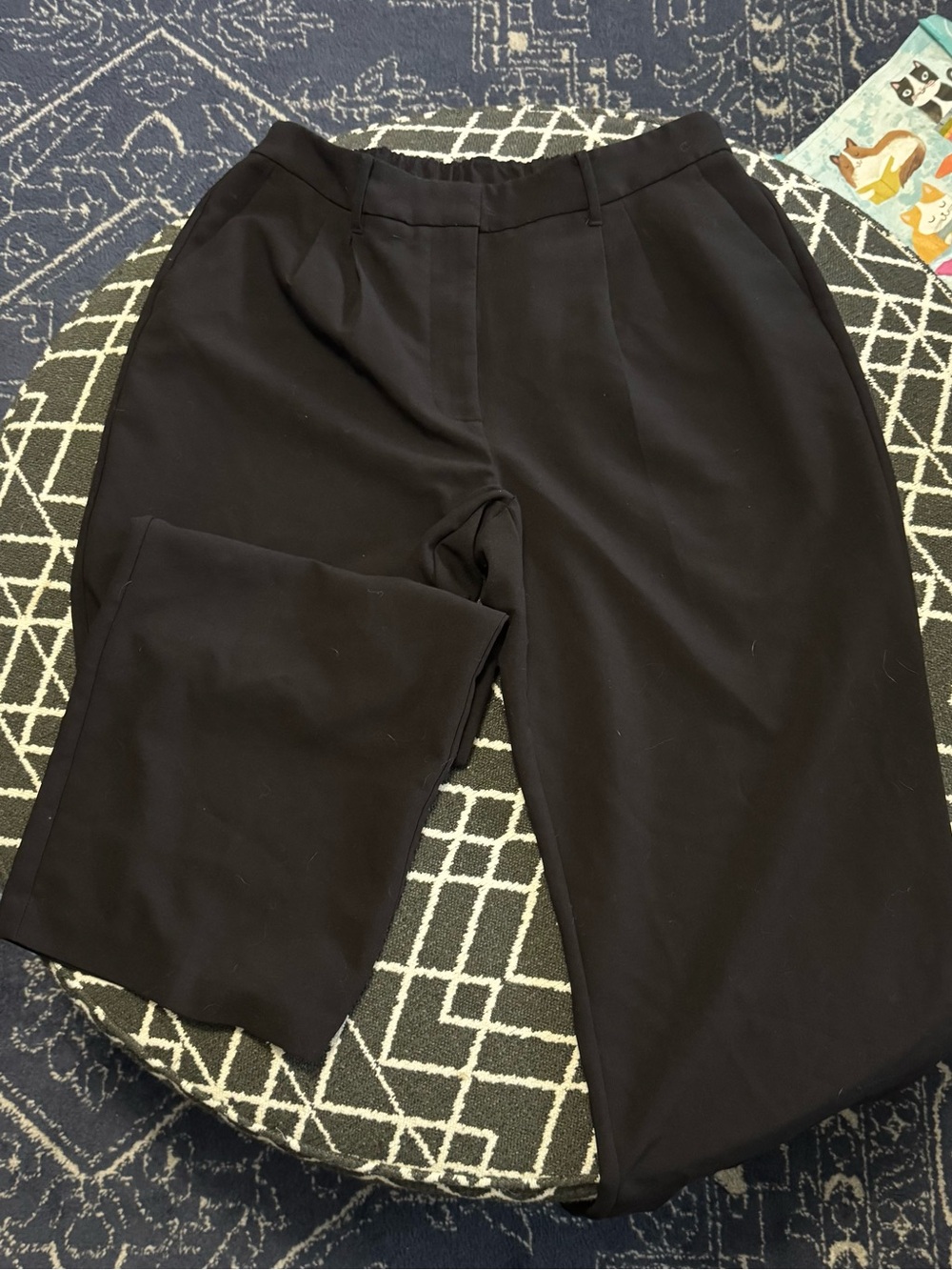 Nine West XL Black Wide Leg Trousers Elastic Back Career Dress Pants
